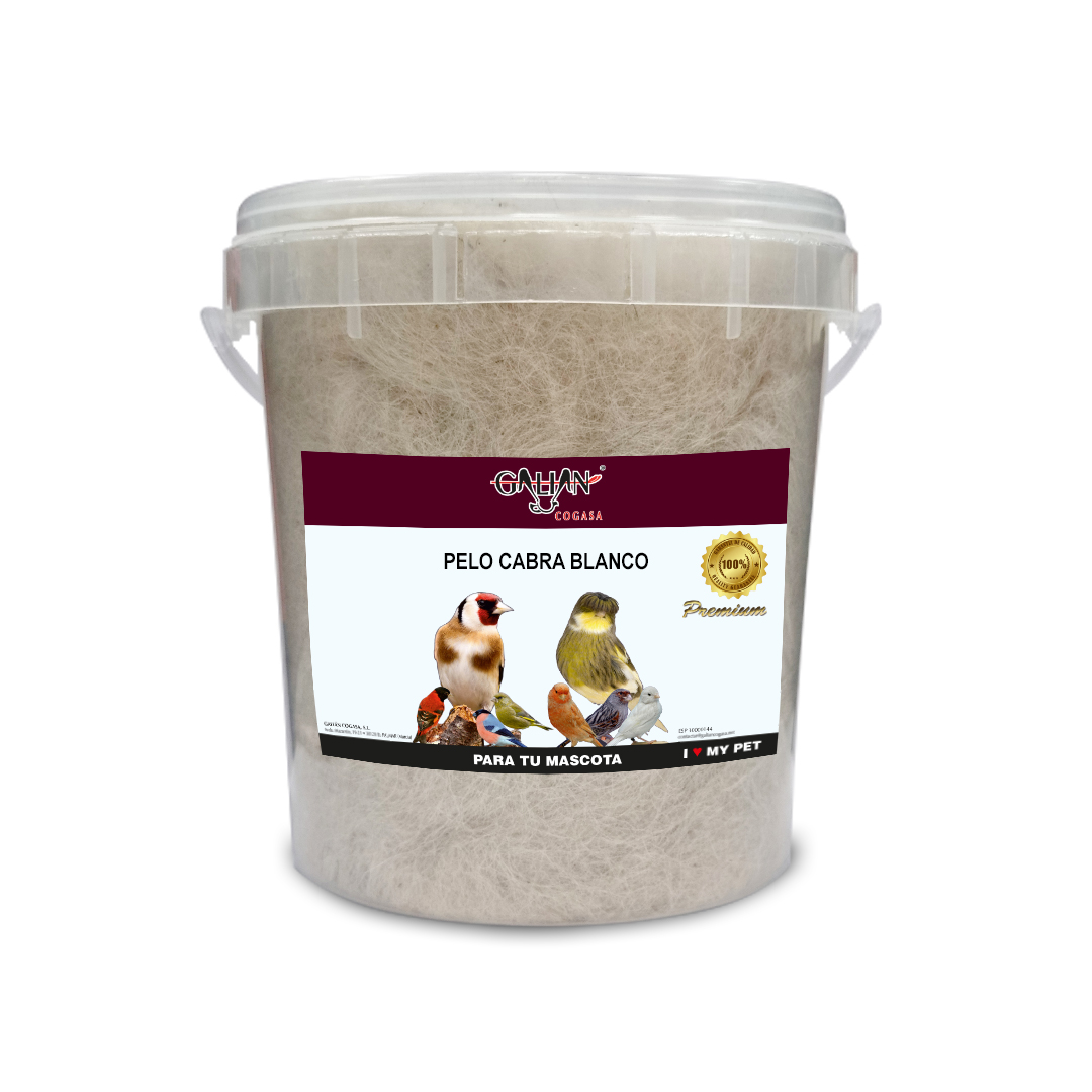 PELO CABRA PARA NIDO BLANCO CUBO 160 GR