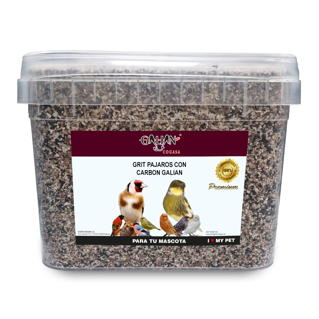 GRIT PAJAROS CON CARBON GALIAN CUBO 8.5K