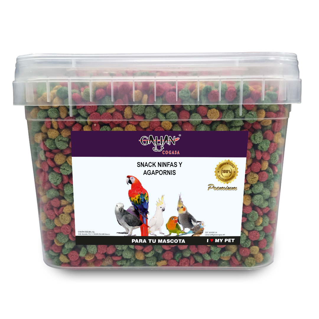 SNACK NINFAS Y AGAPORNIS 4500 GR CUBO