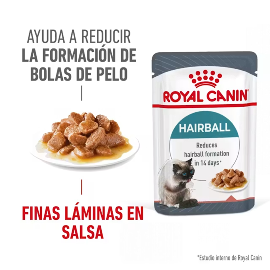 ROYAL CANIN SOBRE HAIRBALL CARE S C 85GR - Imagen 3