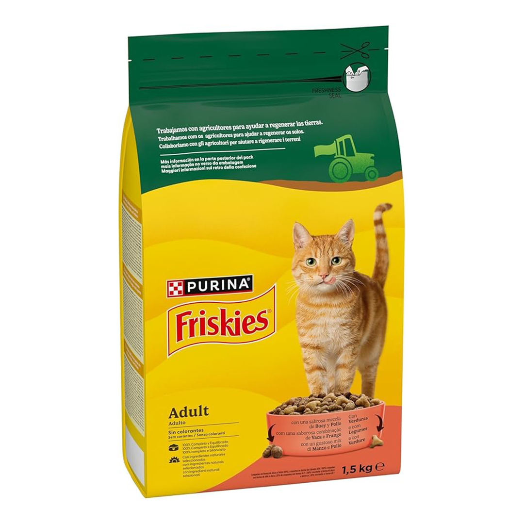FRISKIES GATOS BUEY,POLLO,VERDURAS 1,5KG