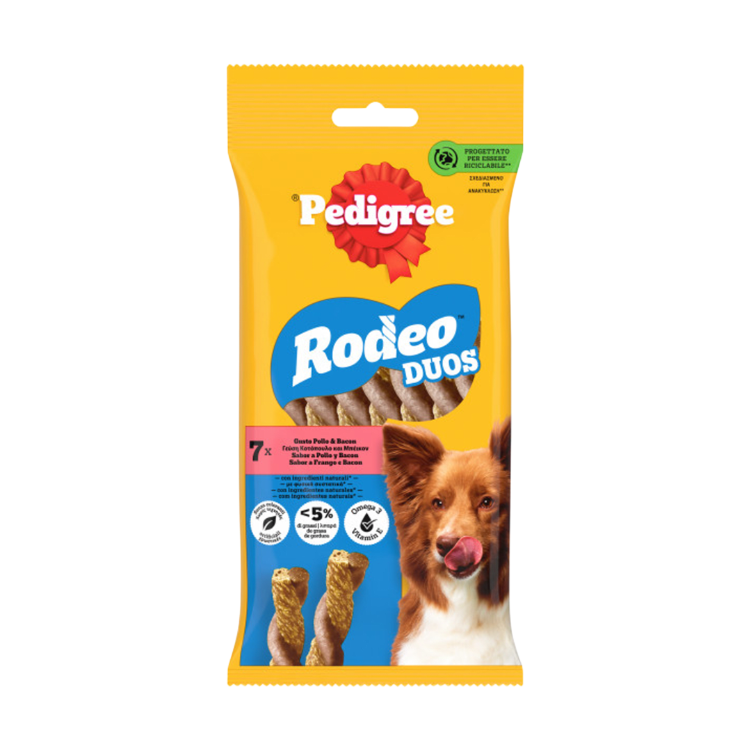 PEDIGREE RODEOS DUOS POLLO Y BACON 123 G