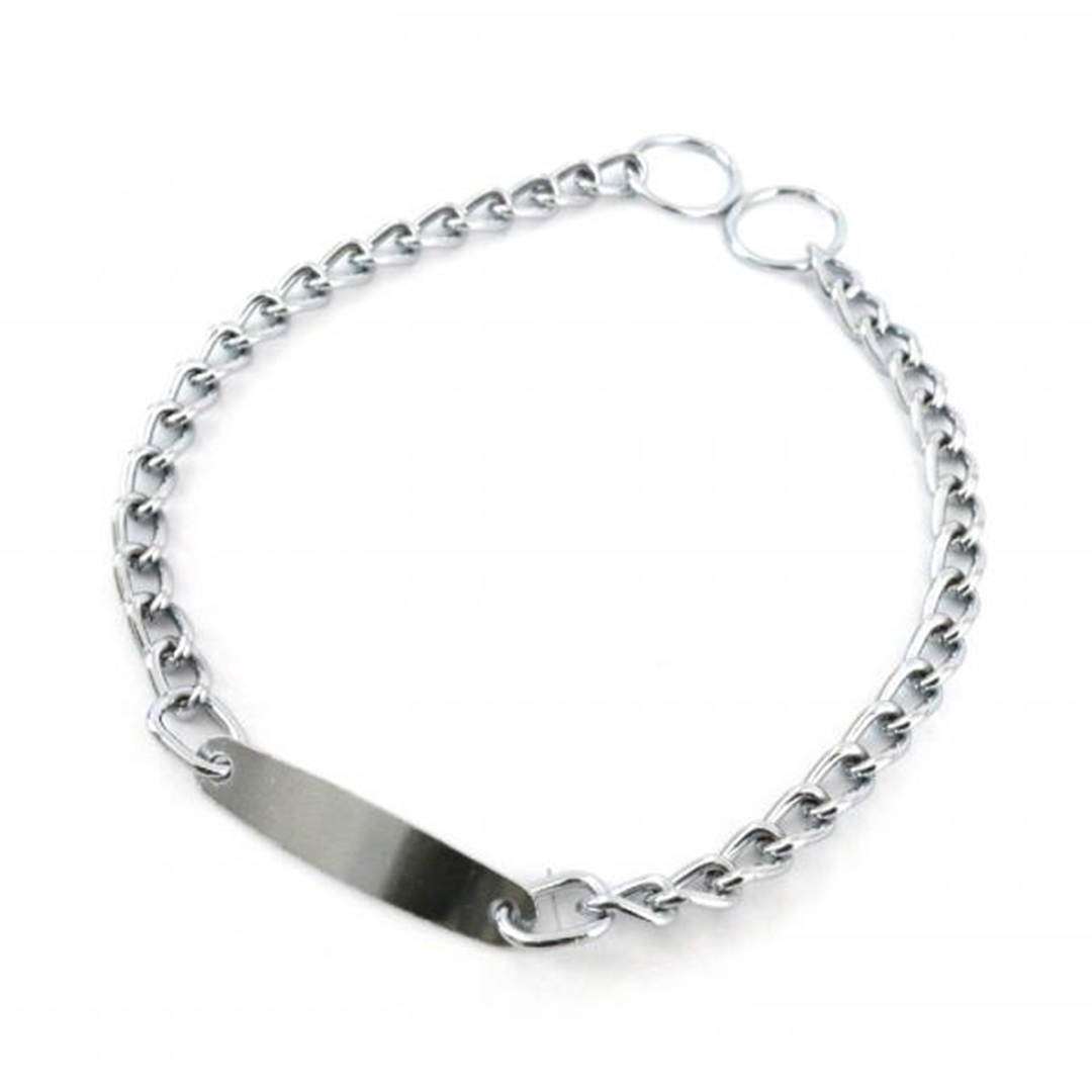 COLLAR CADENA CON CHAPA 60CM*3,5MM ESTR.