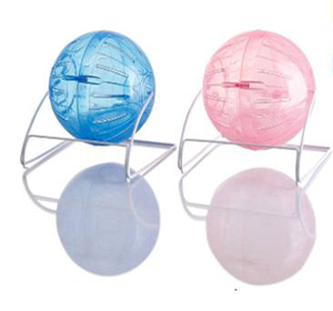BOLA HAMSTER PLASTICO 12 CM Ø C/SOPORTE