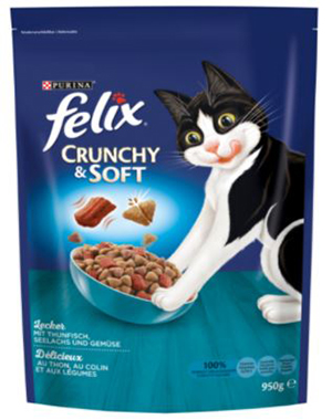FELIX CRUNCHY&SOFT ATUN,SALMON,VERD 950G