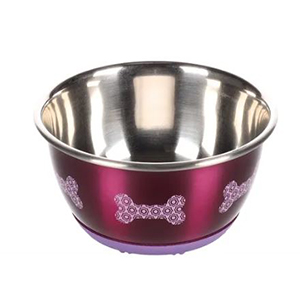 COMEDERO PERROS ACERO HUESO ANTI. 13 CM