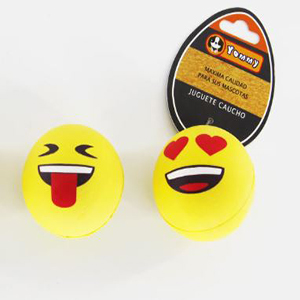 PELOTA PERROS GOMA EMOJI 6.3 CM
